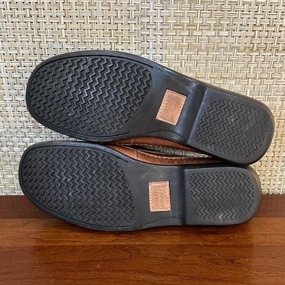 🌟HP🌟Johnson & Murphy Cognac Tan Leather Tidwell Woven Loafers 9M Brazil - Picture 11 of 13